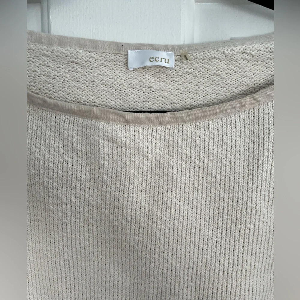 Ecru cotton sweater - Picture 2 of 5